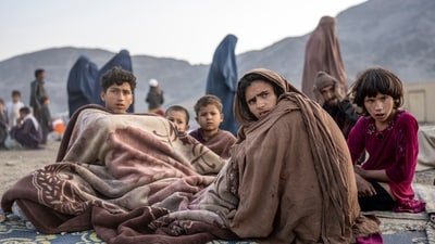 Afghan refugees settle in a camp near the Torkham Pakistan-Afghanistan border in Torkham, Afghanistan. (AP) Afghan refugees settle in a camp near the Torkham Pakistan-Afghanistan border in Torkham, Afghanistan. (AP)