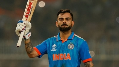 India's Virat Kohli celebrates after reaching his 49th century. (REUTERS)