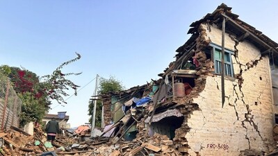 Houses collapsed after an earthquake in Nepal's Jajarkot on November 5. (PTI) Houses collapsed after an earthquake in Nepal's Jajarkot on November 5. (PTI)