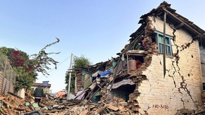 Houses collapsed after an earthquake in Nepal's Jajarkot on November 5. (PTI) Houses collapsed after an earthquake in Nepal's Jajarkot on November 5. (PTI)
