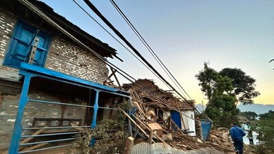 Jajarkot: Houses collapsed after an earthquake in Jajarkot, Nepal, Sunday, Nov. 5, 2023. More than 150 people were killed and several others injured. (PTI) Jajarkot: Houses collapsed after an earthquake in Jajarkot, Nepal, Sunday, Nov. 5, 2023. More than 150 people were killed and several others injured. (PTI)