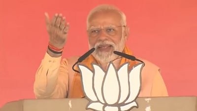 PM Modi during a rally in Madhya Pradesh's Seoni on Sunday. (ANI) PM Modi during a rally in Madhya Pradesh's Seoni on Sunday. (ANI)