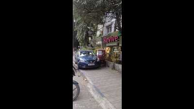 While taking a turn, the accused lost control of the wheel and the vehicle jumped over the footpath hitting the three girls. (HT PHOTO) While taking a turn, the accused lost control of the wheel and the vehicle jumped over the footpath hitting the three girls. (HT PHOTO)