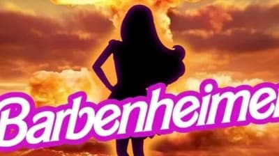 The poster of the upcoming film Barbenheimer