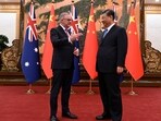 Australia's Prime Minister Anthony Albanese meets with China's President Xi Jinping at the Great Hall of the People in Beijing, China.