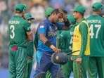 Mathews was visibly befuddled by Shakib's appeal Mathews was visibly befuddled by Shakib's appeal