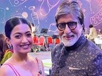 Rashmika Mandanna with Amitabh Bachchan as they promoted their film Goodbye last year. (File Photo) Rashmika Mandanna with Amitabh Bachchan as they promoted their film Goodbye last year. (File Photo)