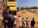 The image is taken from a video of an autorickshaw race. 