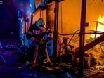 Russia-Ukraine War: Firefighters working to extinguish a fire in a building following a late strike in Odesa. Russia-Ukraine War: Firefighters working to extinguish a fire in a building following a late strike in Odesa.