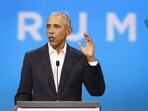 CHICAGO, ILLINOIS - NOVEMBER 03: Former President Barack Obama speaks to attendees at the Obama Foundation Democracy Forum on November 03, 2023 in Chicago, Illinois. Scott Olson/Getty Images/AFP (Photo by SCOTT OLSON / GETTY IMAGES NORTH AMERICA / Getty Images via AFP) CHICAGO, ILLINOIS - NOVEMBER 03: Former President Barack Obama speaks to attendees at the Obama Foundation Democracy Forum on November 03, 2023 in Chicago, Illinois. Scott Olson/Getty Images/AFP (Photo by SCOTT OLSON / GETTY IMAGES NORTH AMERICA / Getty Images via AFP)