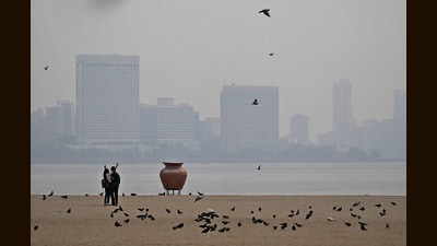 A view of the city skyline engulfed in smog in Mumbai. (PTI) A view of the city skyline engulfed in smog in Mumbai. (PTI)