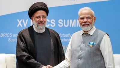 Prime Minister Narendra Modi with Iran President Seyyed Ebrahim Raisi (Arindam Bagchi Twitter) Prime Minister Narendra Modi with Iran President Seyyed Ebrahim Raisi (Arindam Bagchi Twitter)