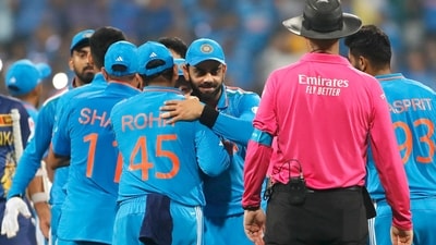 India's skipper Rohit Sharma and Virat Kohli celebrate after winning a World Cup match (ANI ) India's skipper Rohit Sharma and Virat Kohli celebrate after winning a World Cup match (ANI )