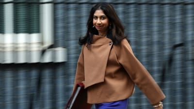 Britain's home secretary Suella Braverman arrives to 10 Downing Street in London. (AFP) Britain's home secretary Suella Braverman arrives to 10 Downing Street in London. (AFP)