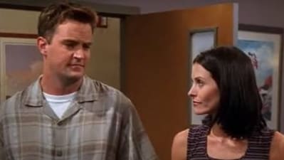 In one episode of Friends, Matthew Perry's character Chandler Bing was supposed to cheat on Courteney Cox's character Monica Geller. (YouTube/@entertaining clips) In one episode of Friends, Matthew Perry's character Chandler Bing was supposed to cheat on Courteney Cox's character Monica Geller. (YouTube/@entertaining clips)