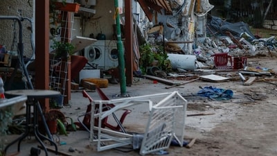 Damage is pictured in Kibbutz Kfar Aza following the October attack by Hamas gunmen from the Gaza Strip, in southern Israel, November 5, 2023 (REUTERS/Evelyn Hockstein) (REUTERS)