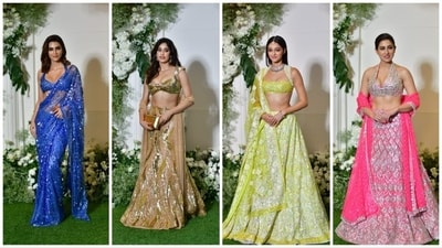 Several celebrities graced Manish Malhotra's lavish Diwali gathering in Mumbai last night. Take a look at the pictures showcasing the glamorous attire worn by these celebrities at the event. (HT Photo) Several celebrities graced Manish Malhotra's lavish Diwali gathering in Mumbai last night. Take a look at the pictures showcasing the glamorous attire worn by these celebrities at the event. (HT Photo)