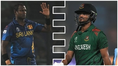 Sri Lanka's Angelo Mathews bagged the wicket of Bangladesh skipper Shakib Al Hasan in the 31st over (AFP) Sri Lanka's Angelo Mathews bagged the wicket of Bangladesh skipper Shakib Al Hasan in the 31st over (AFP)