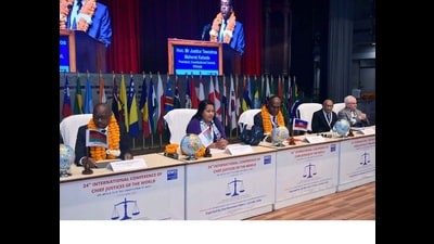 Over 250 chief justices, judges and legal luminaries from 61 countries were attending the event at CMS, Lucknow. (Sourced)