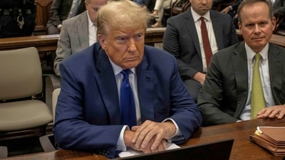 FILE PHOTO: Former U.S. President Donald Trump attends the Trump Organization civil fraud trial, in New York State Supreme Court in the Manhattan borough of New York City, U.S., October 25, 2023. Dave Sanders/Pool via REUTERS/File Photo (via REUTERS)
