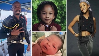 Taraja Ramsess (L) his 13-year-old daughter Sundari Ramsess (R), 10-year-old son Kisasi Ramsess (Upper M) and newborn daughter Fugibo Ramsess (Lower M) were killed in the crash (chop.saki/Instagram, eyeakili/Instagram) Taraja Ramsess (L) his 13-year-old daughter Sundari Ramsess (R), 10-year-old son Kisasi Ramsess (Upper M) and newborn daughter Fugibo Ramsess (Lower M) were killed in the crash (chop.saki/Instagram, eyeakili/Instagram)