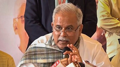 Chhattisgarh Chief Minister and Congress leader Bhupesh Baghel speaks during a press conference in Raipur, Sunday, Nov. 5, 2023. (PTI) Chhattisgarh Chief Minister and Congress leader Bhupesh Baghel speaks during a press conference in Raipur, Sunday, Nov. 5, 2023. (PTI)