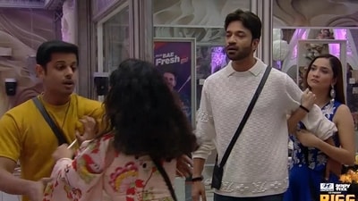 Bigg Boss 17: Neil Bhatt and Aishwarya Sharma fight with Vicky Jain and Ankita Lokhande. Bigg Boss 17: Neil Bhatt and Aishwarya Sharma fight with Vicky Jain and Ankita Lokhande.
