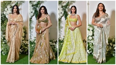 Sonam Kapoor, Janhvi Kapoor, Ananya Panday, Gauri Khan at Manish Malhotra's Diwali party. (Varinder Chawla) Sonam Kapoor, Janhvi Kapoor, Ananya Panday, Gauri Khan at Manish Malhotra's Diwali party. (Varinder Chawla)