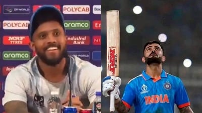 Sri Lanka's World Cup star reacts after being informed of Kohli's historic 49th century Sri Lanka's World Cup star reacts after being informed of Kohli's historic 49th century