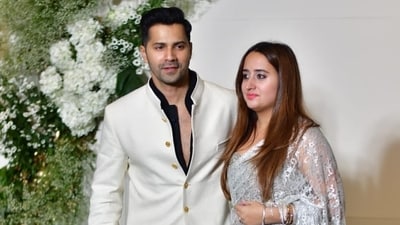 Varun Dhawan also attended Manish Malhotra's Diwali bash. The actor was twinning in white with wife Natasha Dalal. He was last seen in Bawaal opposite Janhvi Kapoor and has the web show Citadel India lined up for release. Varun Dhawan also attended Manish Malhotra's Diwali bash. The actor was twinning in white with wife Natasha Dalal. He was last seen in Bawaal opposite Janhvi Kapoor and has the web show Citadel India lined up for release. 