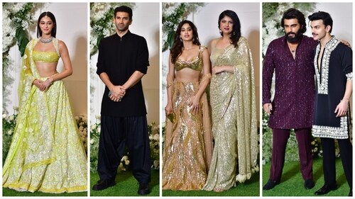 Ananya Panday, Aditya Roy Kapur, Janhvi Kapoor, Anshula Kapoor, Arjun Kapoor and Shikhar Pahariya at Manish's party. Ananya Panday, Aditya Roy Kapur, Janhvi Kapoor, Anshula Kapoor, Arjun Kapoor and Shikhar Pahariya at Manish's party.