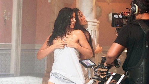 Katrina Kaif and Michelle Lee while shooting for their Tiger 3 fight sequence. Katrina Kaif and Michelle Lee while shooting for their Tiger 3 fight sequence.