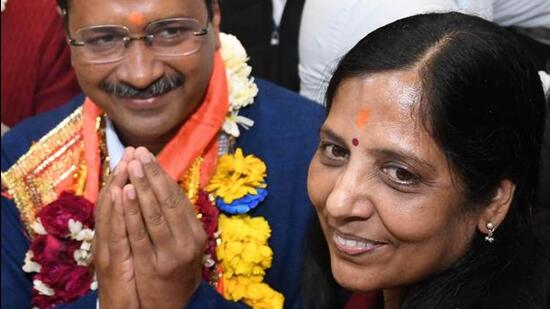 The Delhi high court stays a city court’s summons issued to Delhi chief minister and AAP convenor Arvind Kejriwal’s wife, Sunita (HT FILE PHOTO)