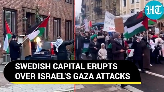 'Bomb Israel' Demand At Protest In NATO Nation; Israeli Flag Burnt Outside Synagogue In Sweden