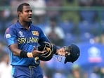 Sri Lanka's Angelo Mathews reacts after being timed out during the match against Bangladesh in the ICC Men's Cricket World Cup 2023, at Arun Jaitley Stadium
Sri Lanka's Angelo Mathews reacts after being timed out during the match against Bangladesh in the ICC Men's Cricket World Cup 2023, at Arun Jaitley Stadium