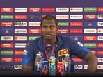 Angelo Mathews during a press conference Angelo Mathews during a press conference