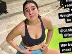 Sara Ali Khan has posted a recent picture of her showing her belly fat. Sara Ali Khan has posted a recent picture of her showing her belly fat.
