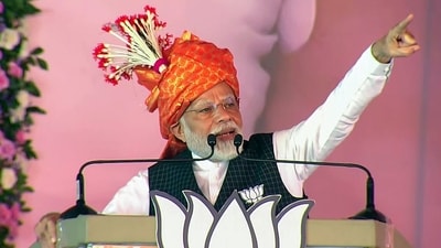 “It's a heart-touching moment for me that I am addressing such a big rally and you all have turned out in large numbers at this time of the morning. I can't thank you enough for coming,” PM Modi said, expressing gratitude to the enthusiastic crowd. (ANI) “It's a heart-touching moment for me that I am addressing such a big rally and you all have turned out in large numbers at this time of the morning. I can't thank you enough for coming,” PM Modi said, expressing gratitude to the enthusiastic crowd. (ANI)