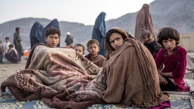 Afghan refugees settle in a camp near the Torkham Pakistan-Afghanistan border in Torkham. (AP) Afghan refugees settle in a camp near the Torkham Pakistan-Afghanistan border in Torkham. (AP)