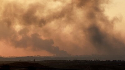 Israel-Hamas War: Smoke rises over northern Gaza Strip, amid the ongoing conflict between Israel and Hamas, as seen from Sderot in southern Israel. (Reuters)
