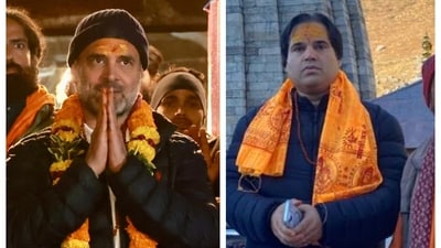 Both Rahul Gandhi and Varun Gandhi were at the Kedarnath shrine today . Both Rahul Gandhi and Varun Gandhi were at the Kedarnath shrine today .