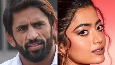 Wrestler Bajrang Punia and actor Rashmika Mandanna. Wrestler Bajrang Punia and actor Rashmika Mandanna.