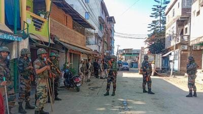 Violence erupted in Kangchup area along Imphal West and Kangpokpi districts after the news of abduction spread (PTI) Violence erupted in Kangchup area along Imphal West and Kangpokpi districts after the news of abduction spread (PTI)
