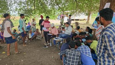 Voters at the polling station in Elmadunga, Chhattisgarh, on Tuesday. Voters at the polling station in Elmadunga, Chhattisgarh, on Tuesday.