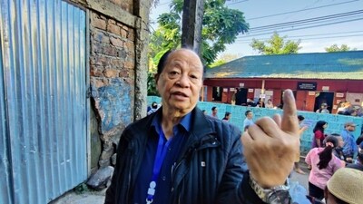 Mizoram Congress chief Lalsawta on Tuesday also cast his vote at a polling station at Mission Vengthlang in Aizawl as voting started in the state. Lalsawta is contesting the election from Aizawl West-III.&nbsp; (Sourced)