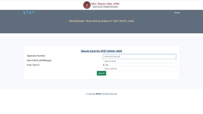 Bihar STET Result 2023: BSEB releases result cards (results.biharboardonline.com, screenshot of login page) Bihar STET Result 2023: BSEB releases result cards (results.biharboardonline.com, screenshot of login page)