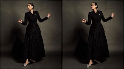 Sonam's elegant all-black ensemble is from the Spring/Summer 2024 collection of luxury designer brand Huishan Zhang, while her styling was expertly done by celebrity fashion stylist Manisha Melwani. (Instagram/@sonamkapoor) Sonam's elegant all-black ensemble is from the Spring/Summer 2024 collection of luxury designer brand Huishan Zhang, while her styling was expertly done by celebrity fashion stylist Manisha Melwani. (Instagram/@sonamkapoor)