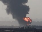 Israel-Hamas War: Smoke rises in the northern Gaza Strip following an Israeli airstrike, amid the ongoing conflict.