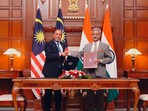 External affairs minister S Jaishankar with Malaysina foreign minister Zambry Abd Kadir at the 6th India-Malaysia Joint Commission Meeting in New Delhi on November 7. 