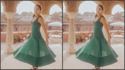 Bhumi's effortlessly stylish look in a green dress is an ideal inspiration for a date, an outing or even an event. You can style it in a variety of ways to suit your style and occasion. (Instagram/@bhumipednekar)